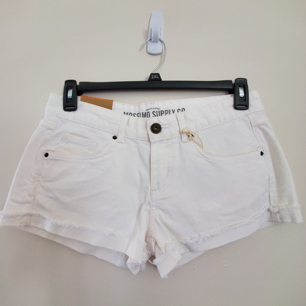 Mossimo Supply Co. White Cuff Raw Hem Shorts Sz 11